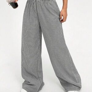 Striped Black and White Women's Pants